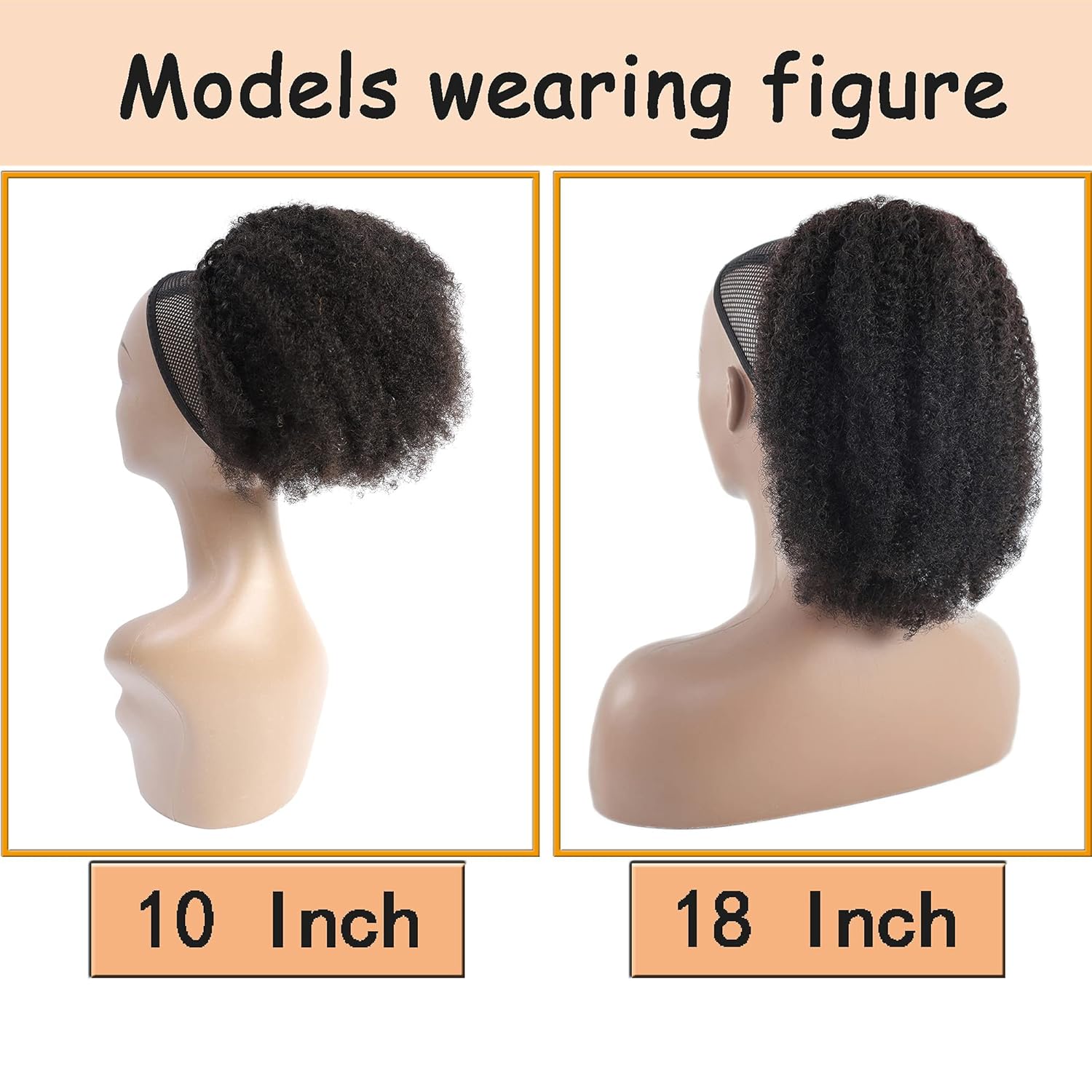 Afro Drawstring Ponytail Extension – Pure Natural Twin 1B Soft Black Synthetic Hairpiece for Women