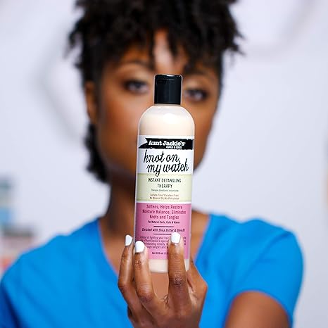 Aunt Jackie’s Curl La La Instant Detangling Therapy, 16 fl oz Moisturizing Hair Detangler for Curly Hair