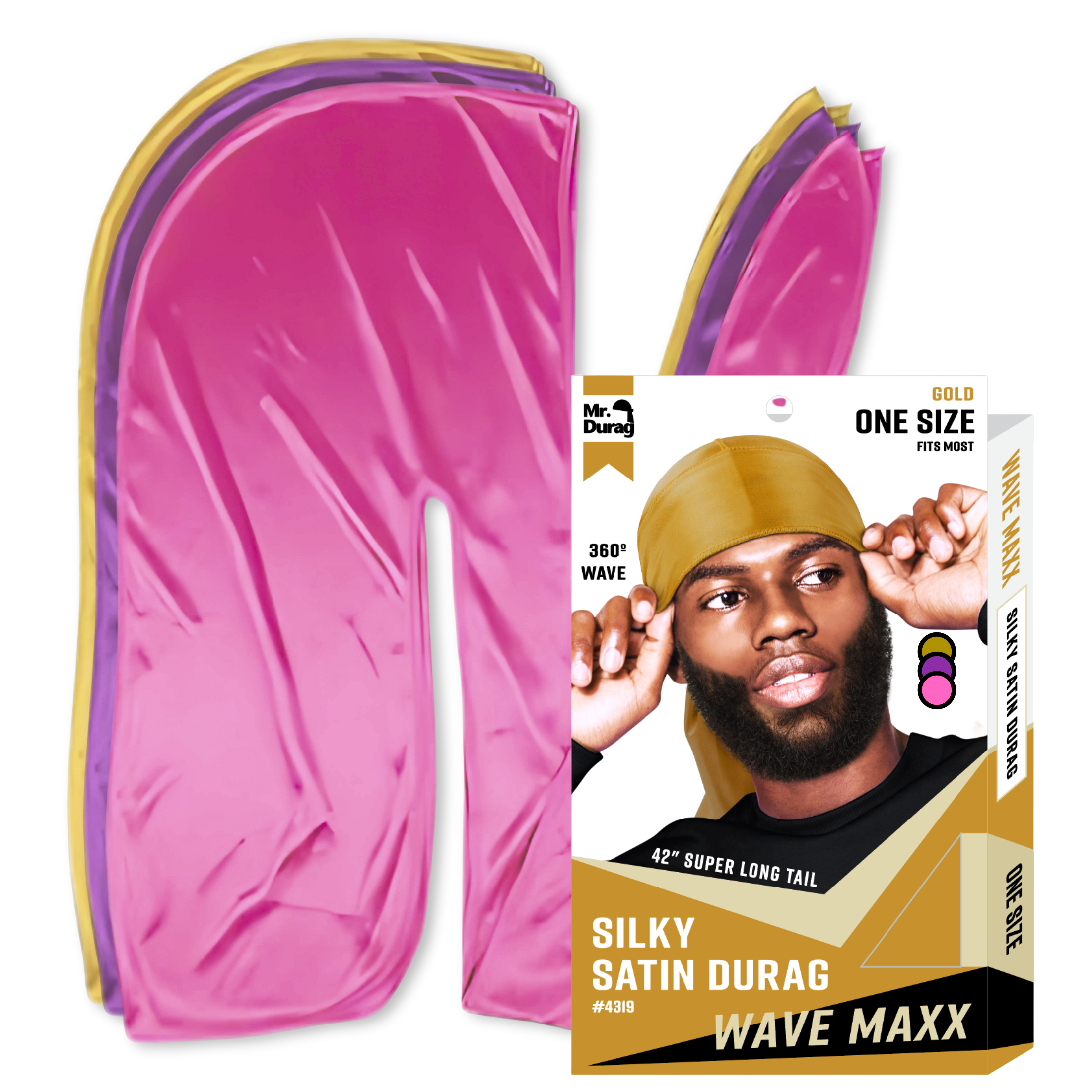 Mr. Durag Wave Maxx Silky Satin Durag, 1 Count, Assorted 2