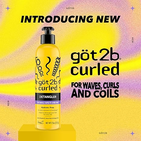 Got2b Curled Detangler - Hydrate & Prep 7.5 oz / 213 g for Soft, Manageable Curls