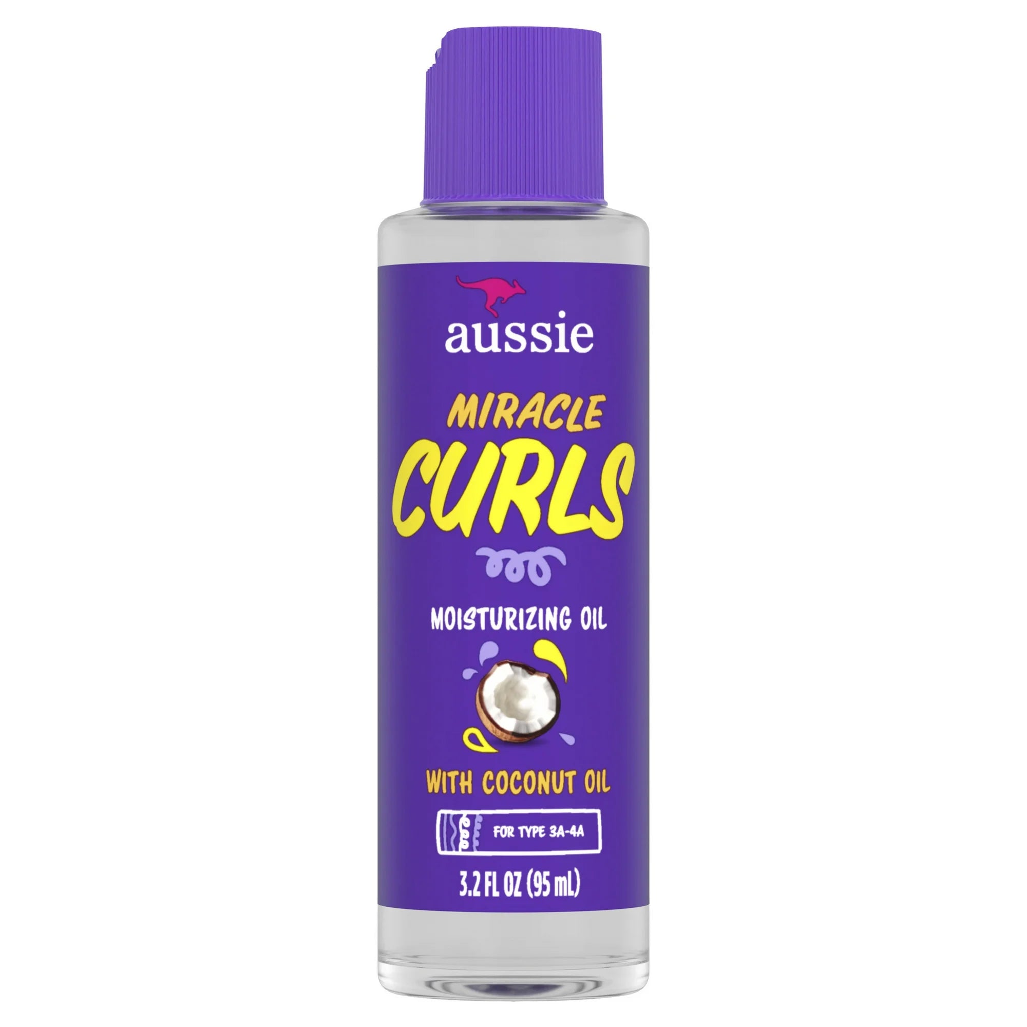 Aussie Miracle Curls Moisturizing Oil with Coconut Oil – Lightweight Hydrating Hair Oil for Curly & Wavy Hair, 3.2 fl oz