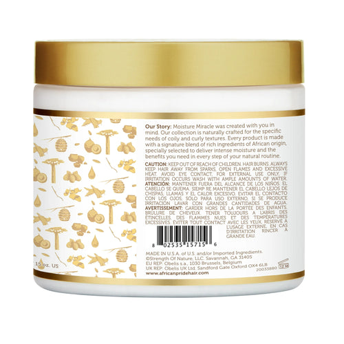 African Pride Moisture Miracle Hydrating & Strengthening Leave-In Cream – Coconut Oil & Baobab Oil Treatment for Natural Curls
