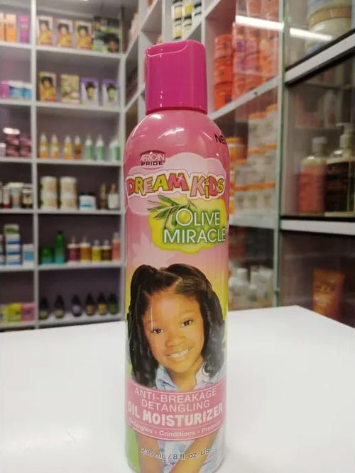 African Pride Dream Kids Olive Miracle Detangling Moisturizer 8oz – Anti-Breakage Hair Oil for Kids