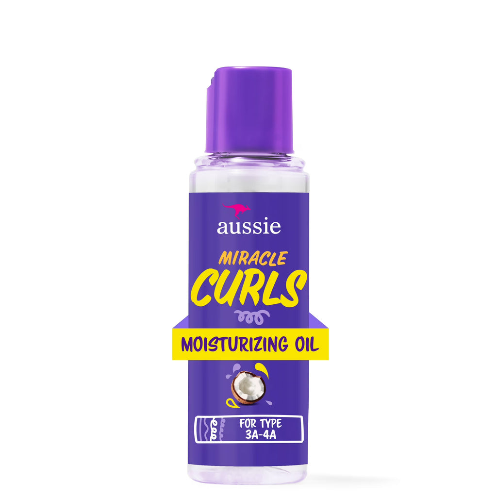 Aussie Miracle Curls Moisturizing Oil with Coconut Oil – Lightweight Hydrating Hair Oil for Curly & Wavy Hair, 3.2 fl oz