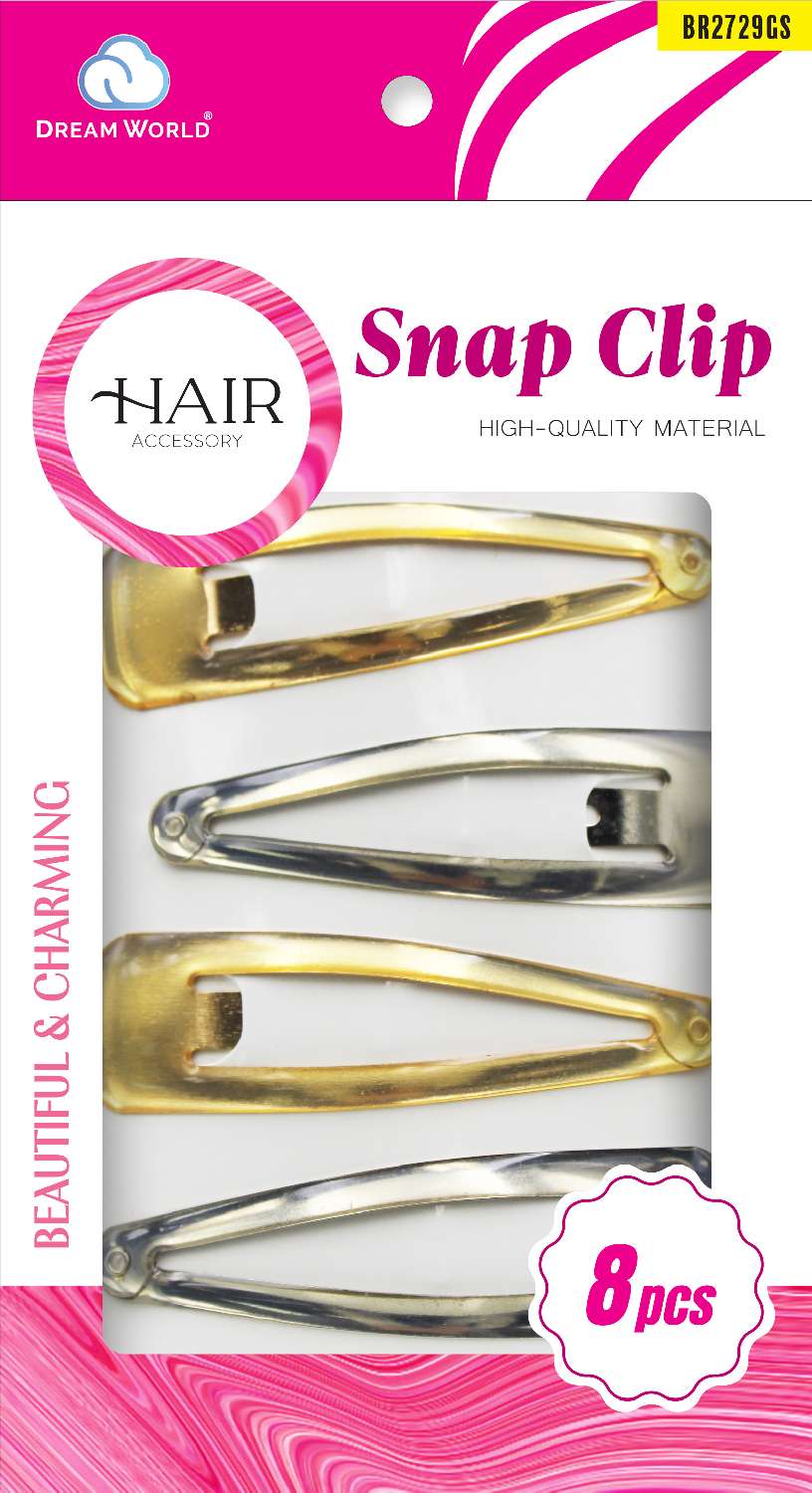 Dream Hair Snap Clips – Gold & Silver | Stylish Hair Accessories Pack