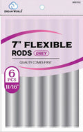 Dream World BR67552. 7" Flexible Rods. Grey 6 pcs