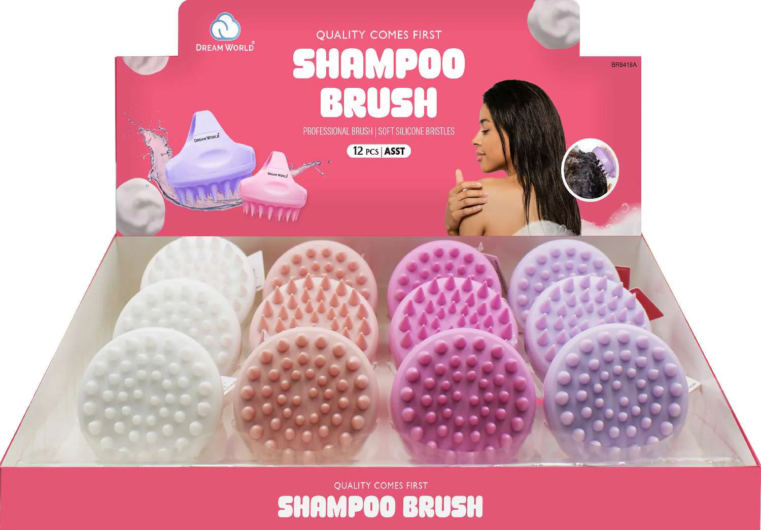 Dream Shampoo Brush Massager – Assorted Colors | Scalp Massage & Hair Wash Brush