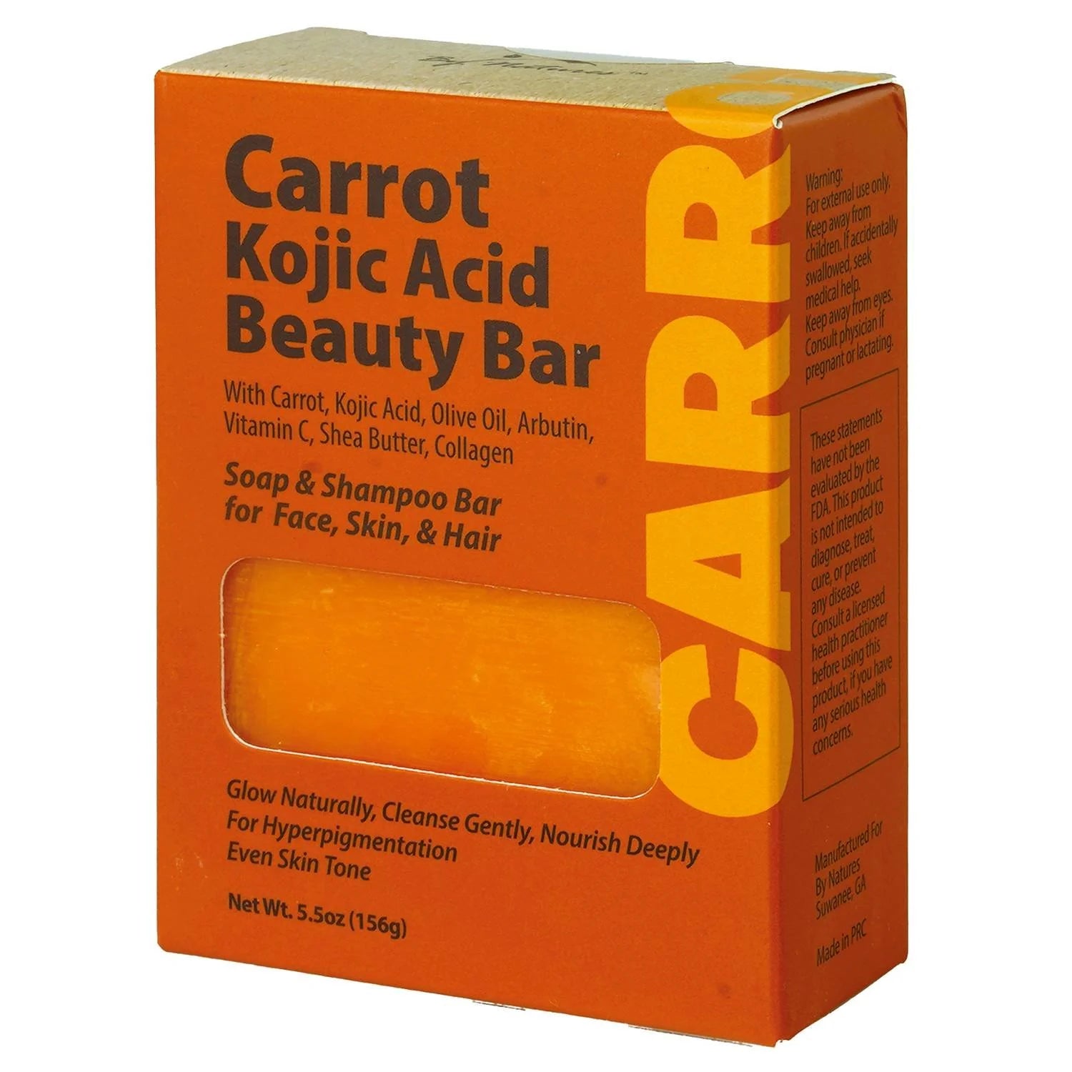 Carrot Kojic Acid Beauty Bar 5.5oz/156g