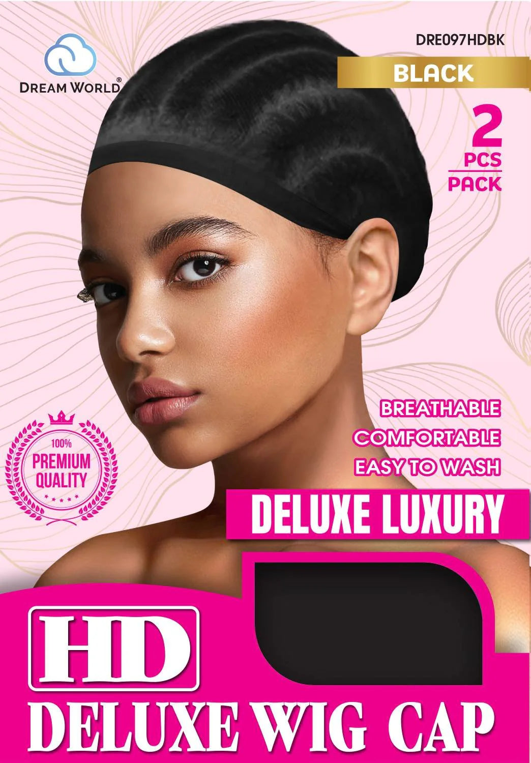 HD Wig Cap 2PCS – Black | Stretchable Hair Net for Wigs