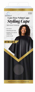 Dream Nylon Styling Cape – Black | Water-Resistant Hair Cutting Cape