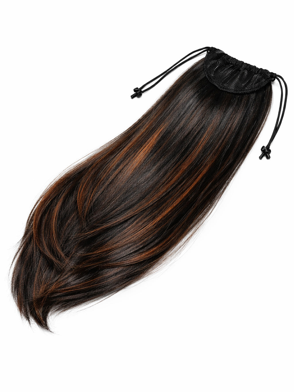 Diva Dolls Drawstring Ponytail – Color F1/30 Highlighted Black & Auburn Hair Extension