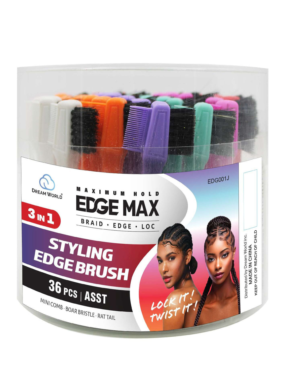 3-in-1 Edge Control Hair Brush – Detangling, Smoothing & Styling Brush for Baby Hairs, Edges & Flyaways