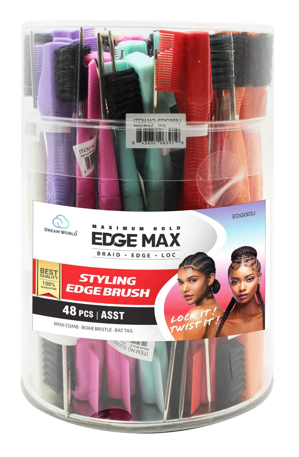 3-in-1 Edge Control Hair Brush – Detangling, Smoothing & Styling Brush for Baby Hairs, Edges & Flyaways