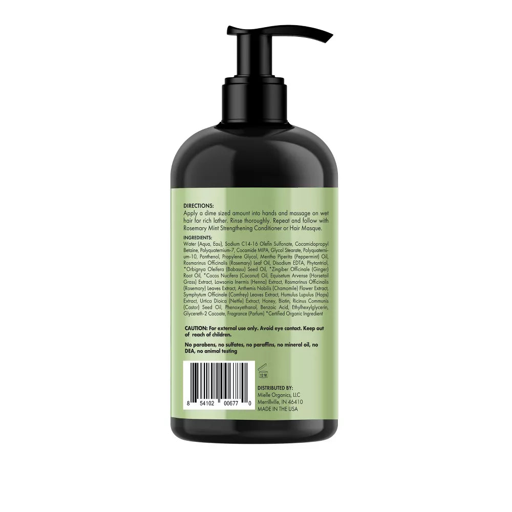 Mielle Rosemary Mint Strengthening Shampoo – 12 oz | Biotin‑Infused Growth & Strengthening Shampoo