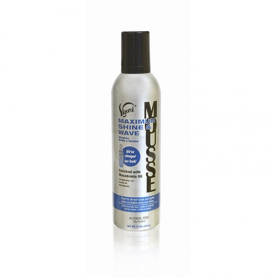 Vigorol Maximum Shine & Wave Mousse - 12 oz (354 ml / 340 g) Styling Foam for Defined Waves