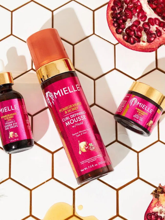 Mielle Pomegranate & Honey Edge Gel 2 oz, Super Hold Styling Gel for Smooth & Defined Edges