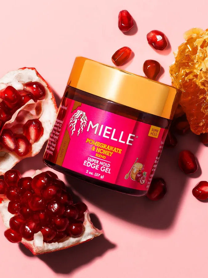 Mielle Pomegranate & Honey Edge Gel 2 oz, Super Hold Styling Gel for Smooth & Defined Edges