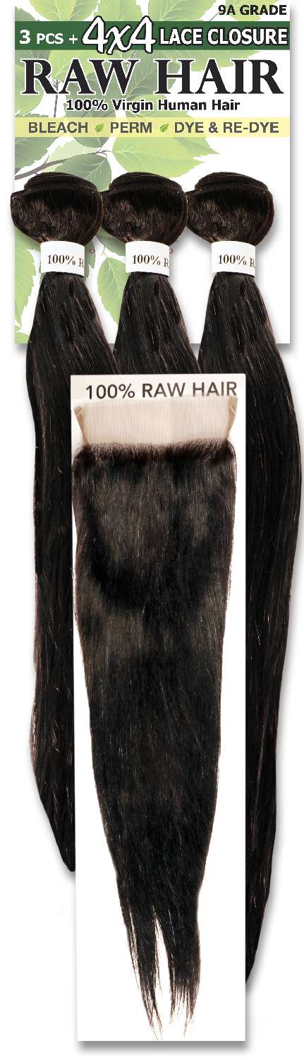 RAW HAIR – UNPROCESSED HUMAN HAIR 4PCS Straight Hair Bundles