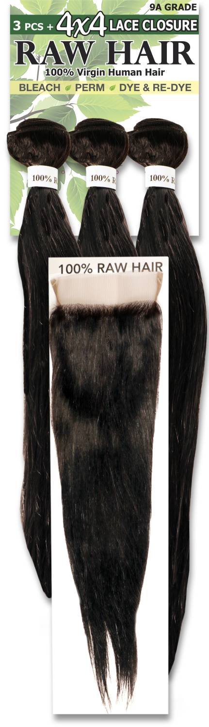 RAW HAIR – UNPROCESSED HUMAN HAIR 4PCS Straight Hair Bundles