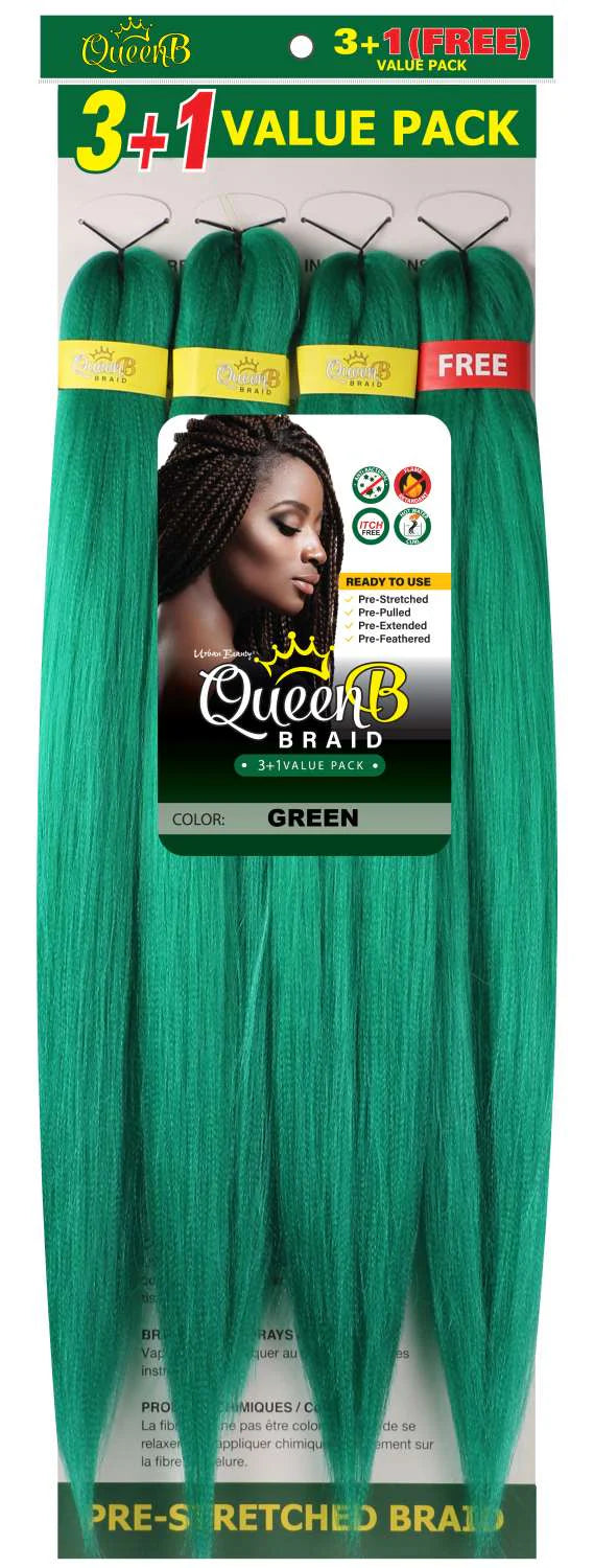 Queen B Synthetic Pre‑Stretched Braiding Hair 4X – 50 Inch