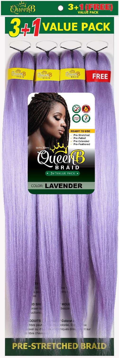 Queen B Synthetic Pre‑Stretched Braiding Hair 4X – 50 Inch