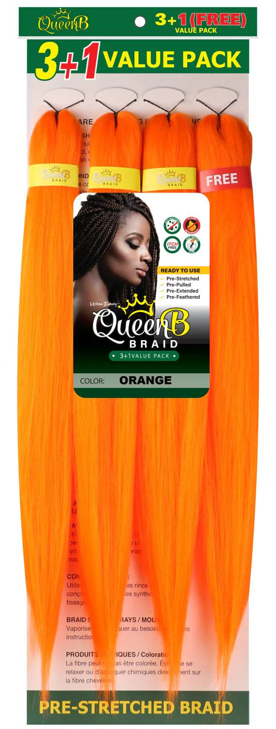Queen B Synthetic Pre‑Stretched Braiding Hair 4X – 50 Inch