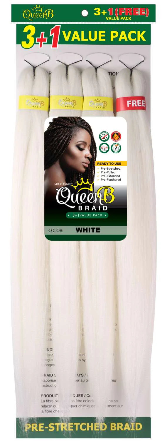 Queen B Synthetic Pre‑Stretched Braiding Hair 4X – 50 Inch
