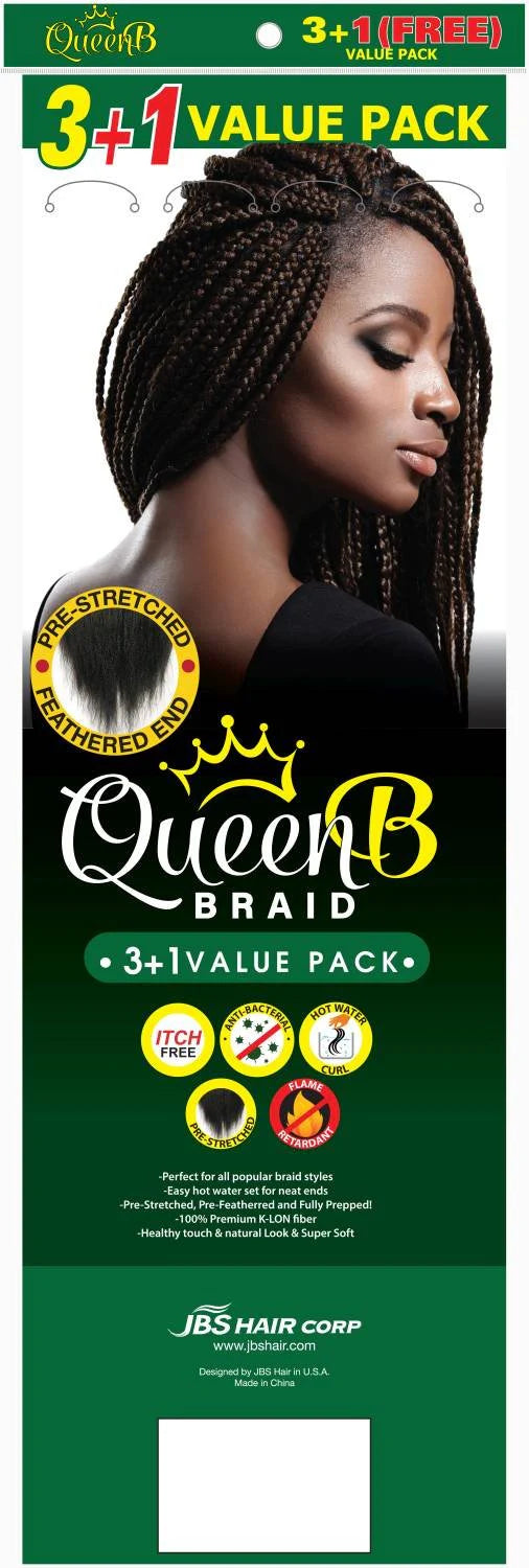 Queen B Synthetic Pre‑Stretched Braiding Hair 4X – 50 Inch