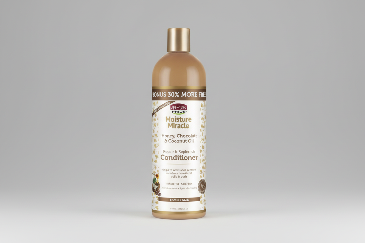 African Pride Honey, Chocolate & Coconut Moisture Conditioner – Deep Hydration & Shine 16 OZ