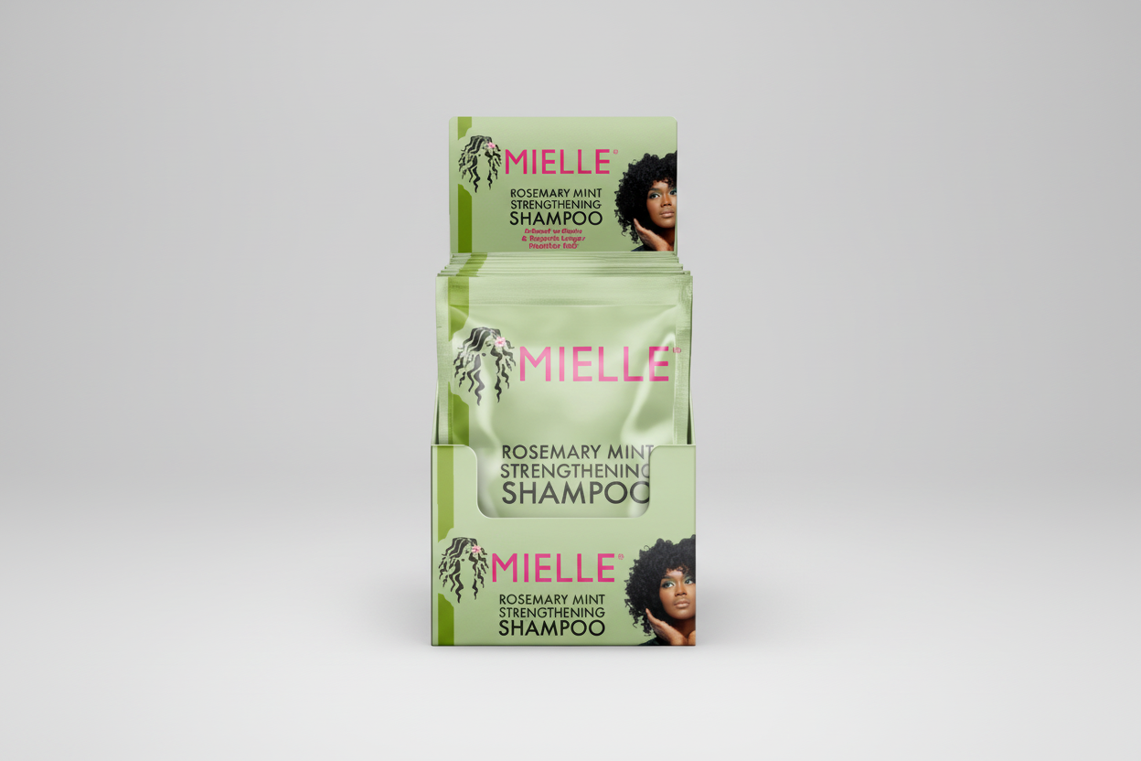Mielle Rosemary Mint Strengthening Shampoo Packets | Biotin‑Infused Single‑Use Shampoo for Growth & Strength