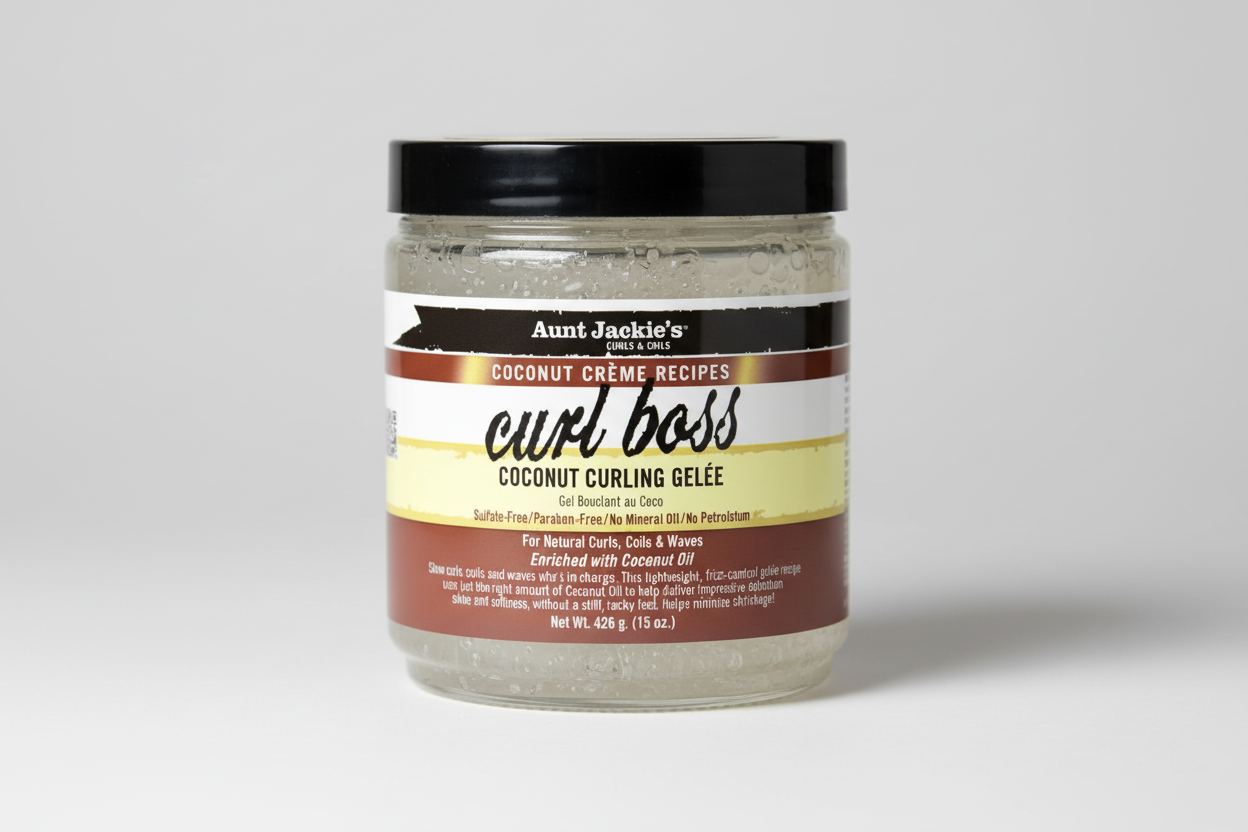 Aunt Jackie's Coconut Curl Boss Gelée, Moisturizing Curl Defining Styling Gel
