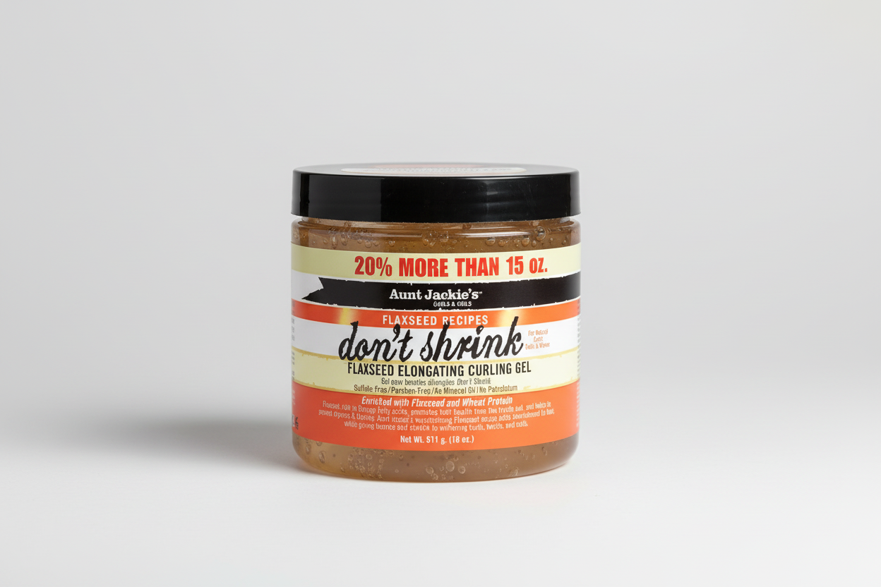 Aunt Jackie's Flaxseed Don’t Shrink Curling Gel, Anti-Shrink Curl Definer & Moisturizing Hold, 18oz