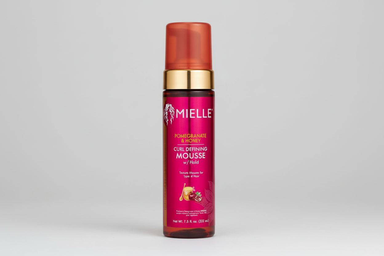 Mielle Pomegranate & Honey Curl Mousse – Lightweight Curl Defining Styling Foam for Thick & Curly Hair