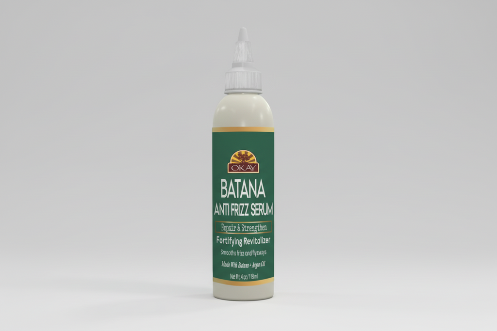 OKAY Batana Anti‑Frizz Serum – 4 oz | Repair & Strengthen Fortifying Hair Serum with Batana + Argan Oil