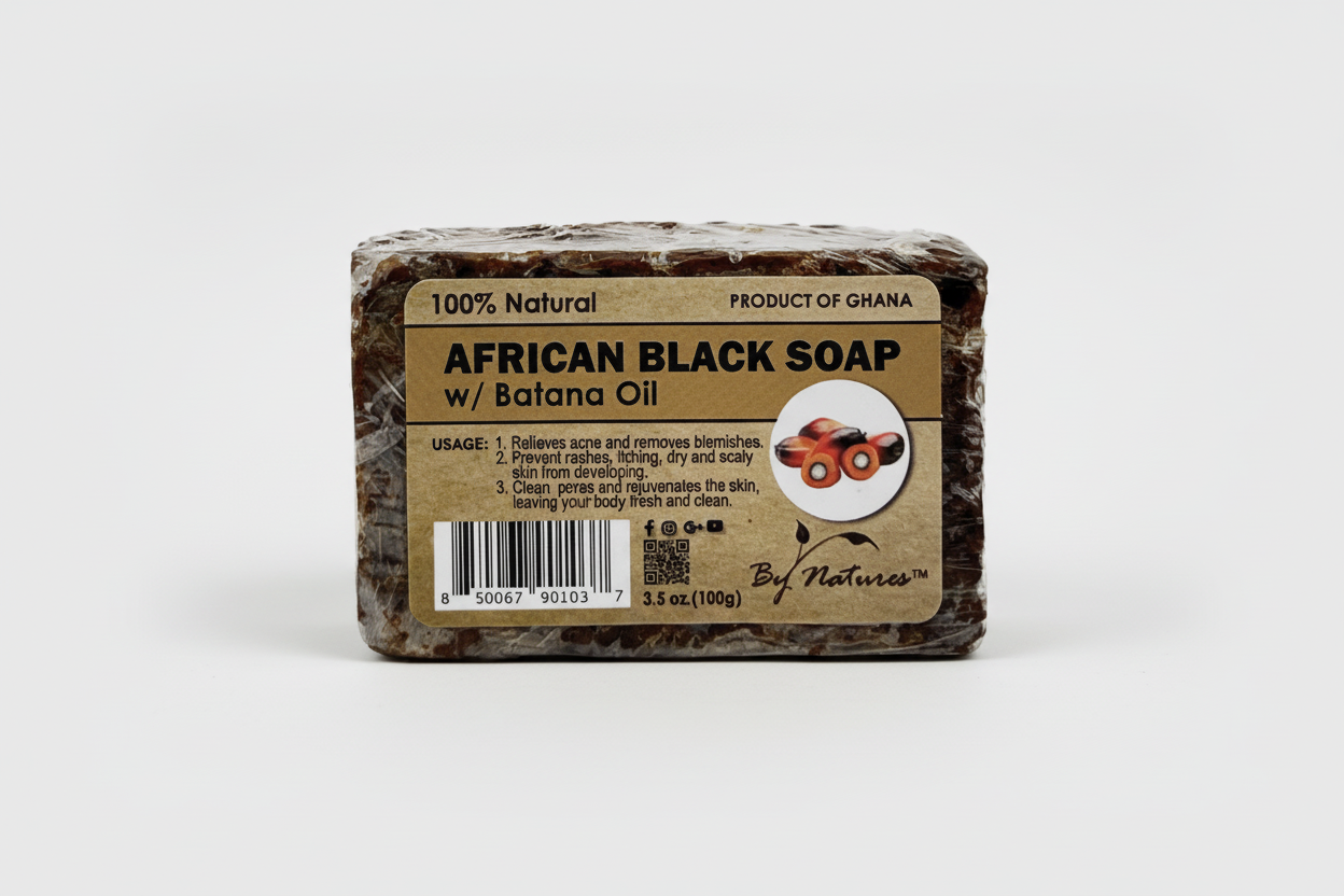 BYN Black Soap with Batana – 3.5 oz | Nourishing & Skin Brightening Soap Bar