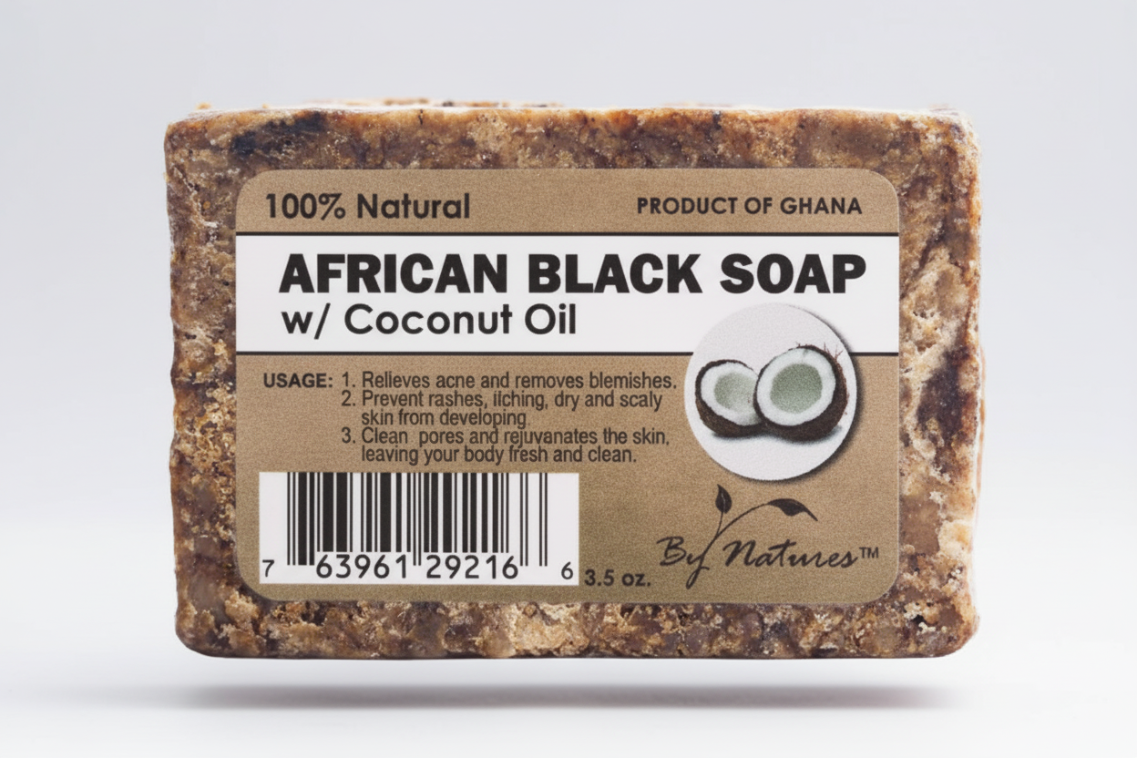 BYN Black Soap with Coconut – 3.5 oz | Hydrating & Brightening Face & Body Soap