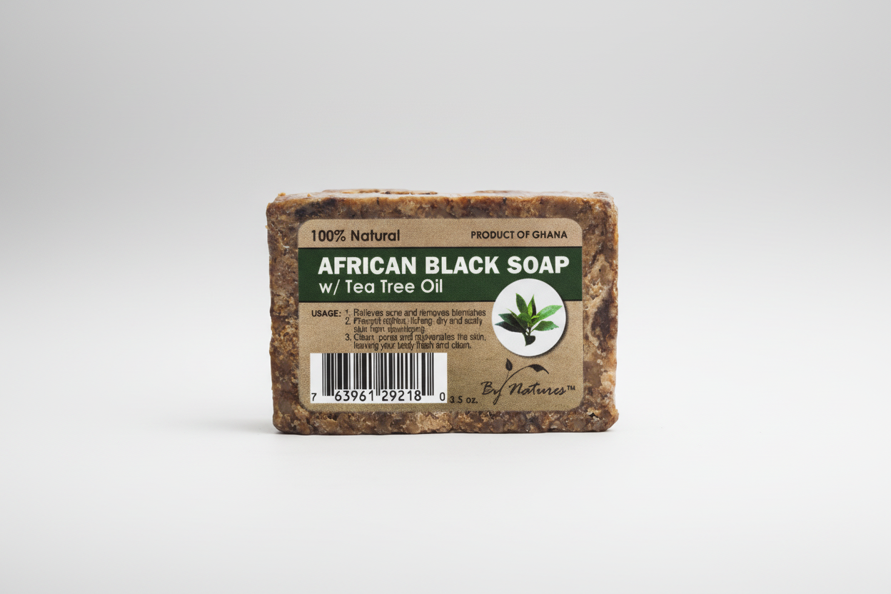 BYN Black Soap with Tea Tree – 3.5 oz | Clarifying & Acne-Fighting Soap Bar