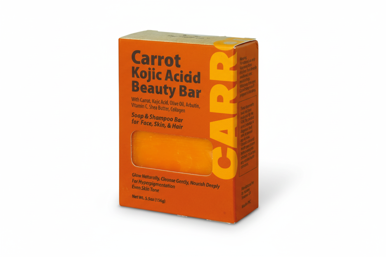 BYN Kojic Acid Beauty Bar with Carrot – 5.5 oz | Skin Brightening & Nourishing Soap