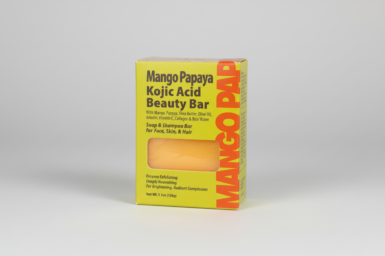 BYN Kojic Acid Beauty Bar with Mango & Papaya – Skin Brightening & Exfoliating Soap