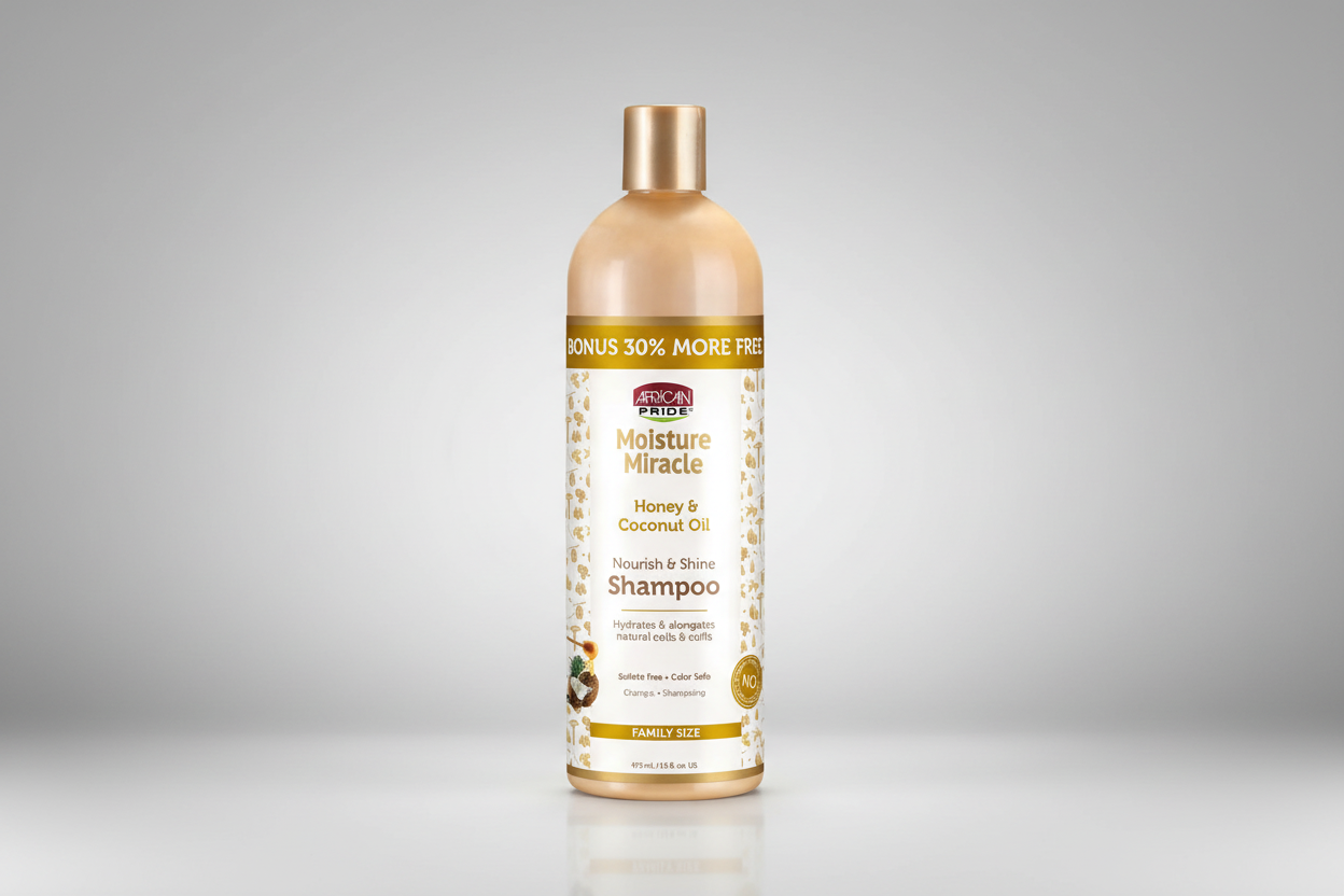 AFRICAN PRIDE MOISTURE SHAMPOO HONEY/COCONUT 16 OZ