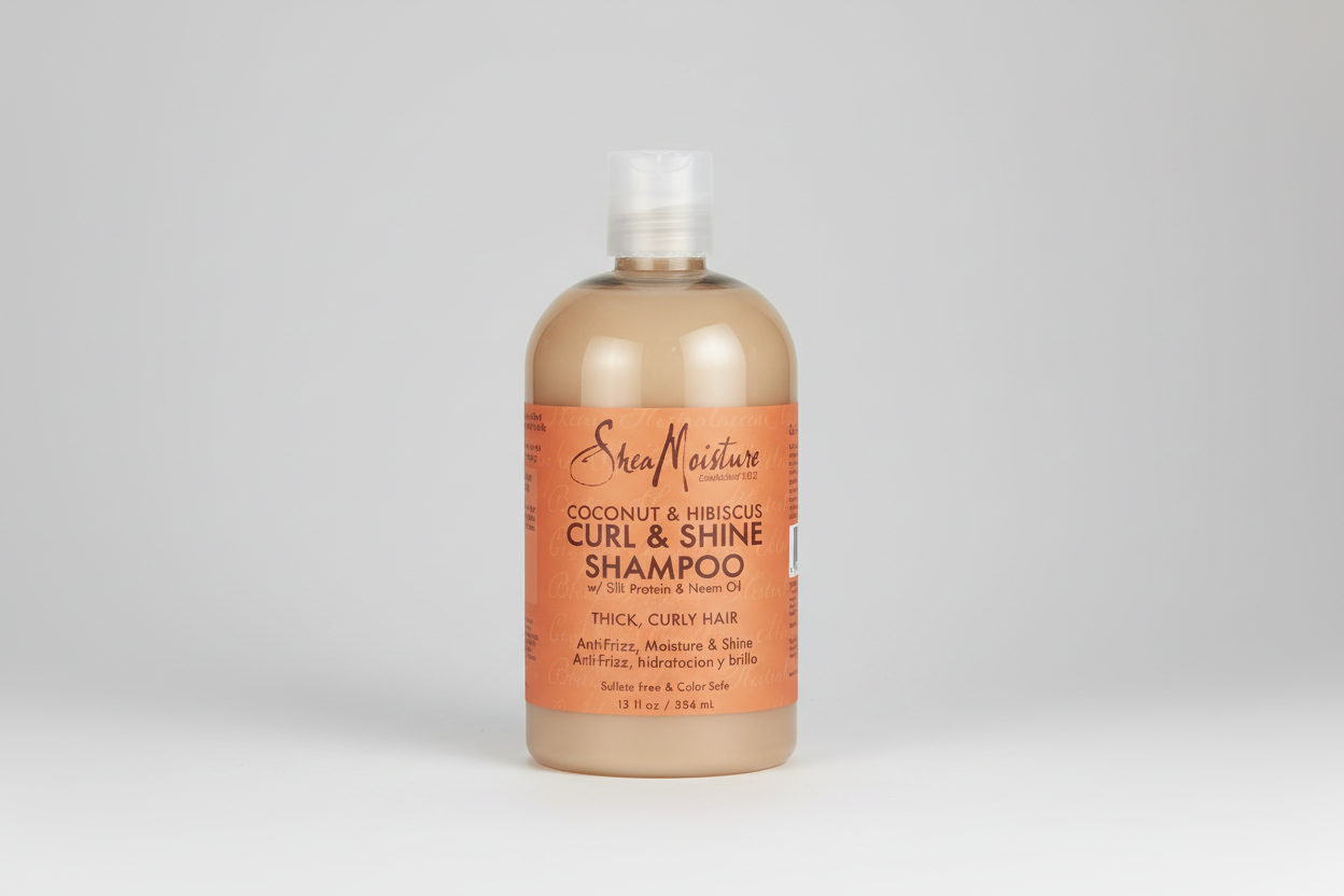 SheaMoisture Coconut & Hibiscus Curl & Shine Shampoo – 13 oz | Anti‑Frizz, Moisturizing & Curl‑Defining Cleanser