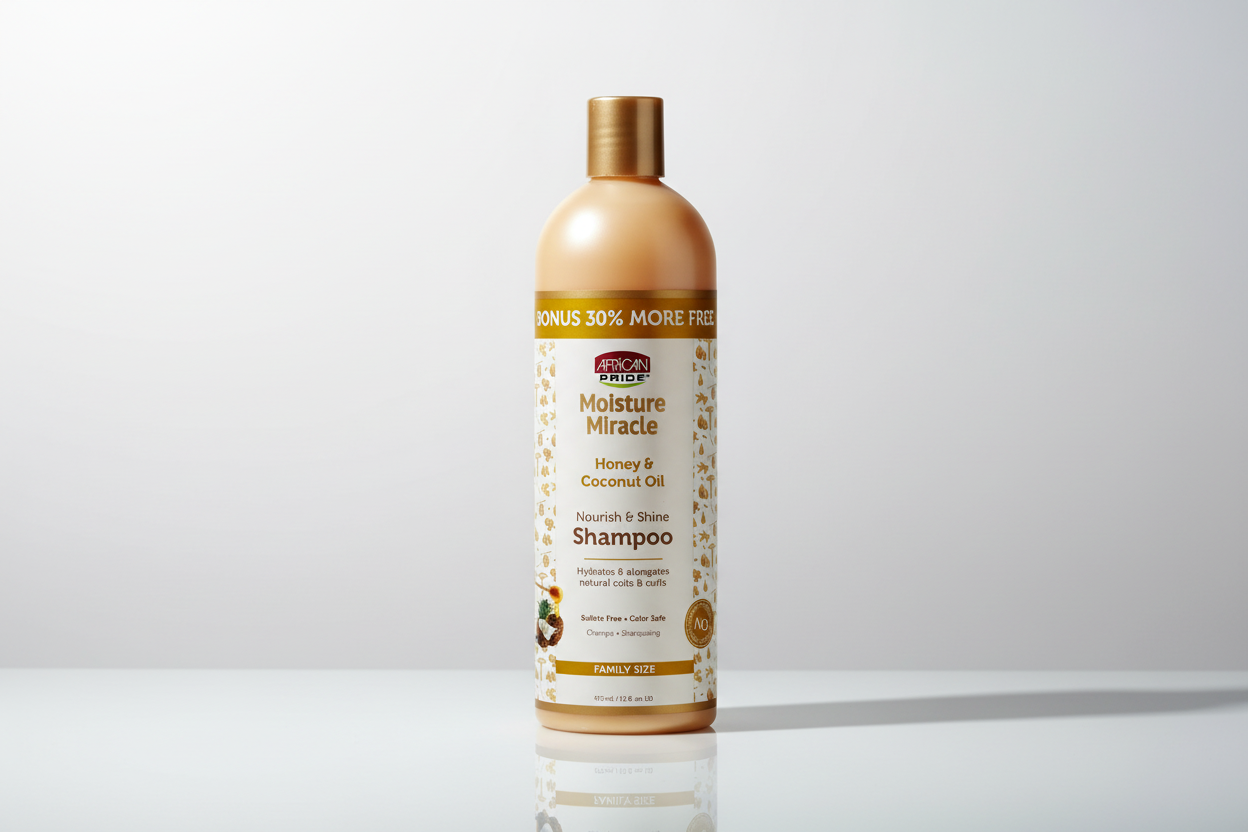 African Pride MOISTURE SHAMPOO HONEY/COCONUT 16 OZ
