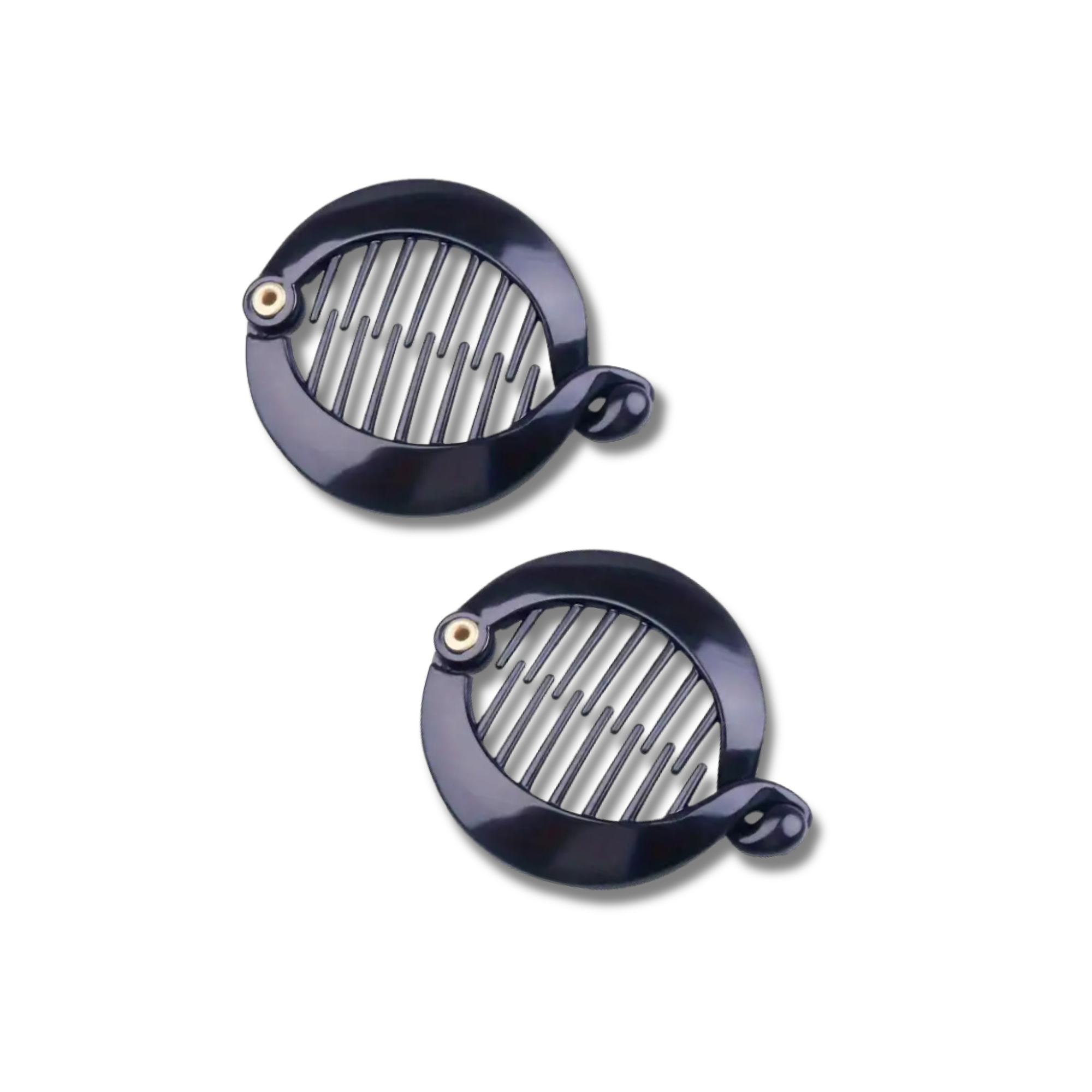 Annie Banana Clip Small Round 6.5cm, 2 Count Fashion Hair Clip, Black