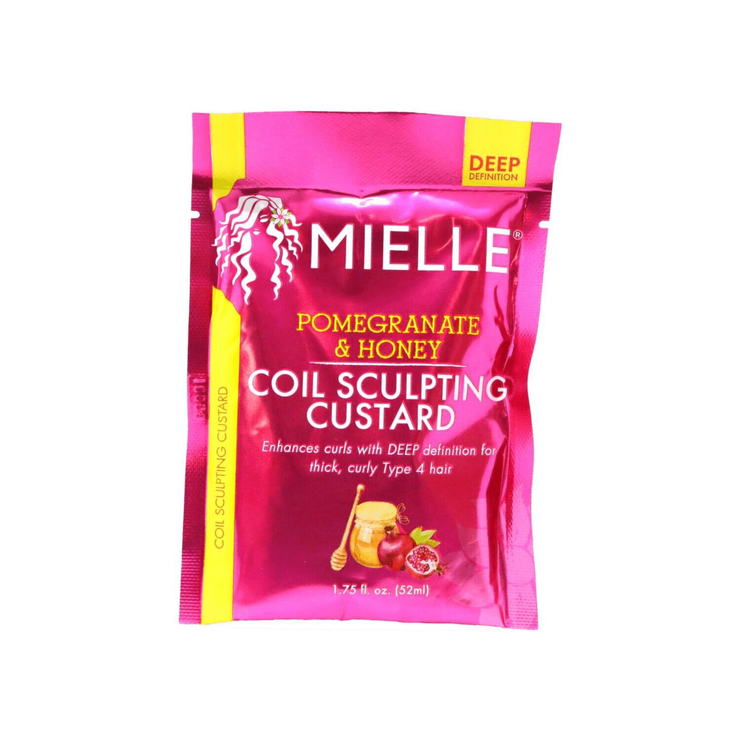Mielle Pomegranate & Honey Coil Sculpting Custard 1.75 oz – Curl Defining Gel for Coily Hair