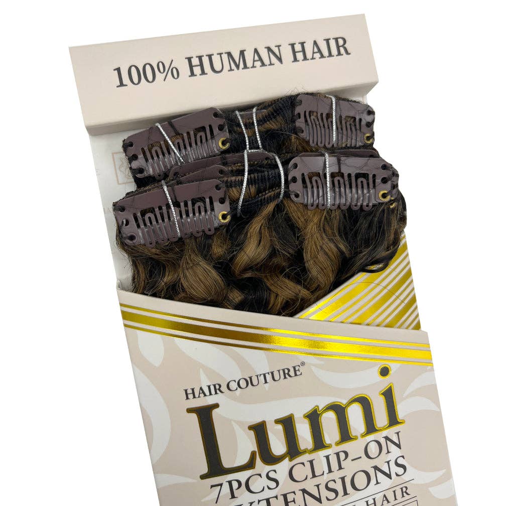Hair Couture Lumi Jerry Wave 7PCS Human Hair Clip-In