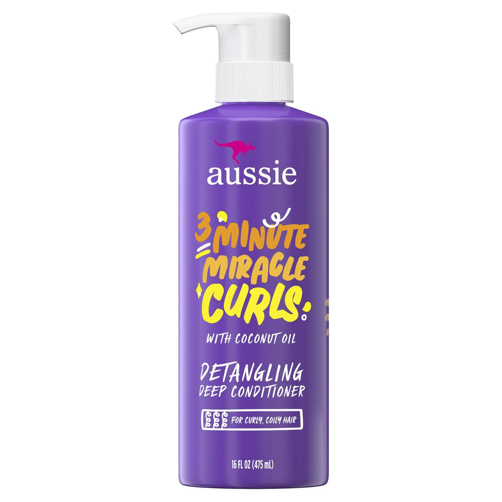 Aussie 3 Minute Miracle Curls Deep Conditioner with Coconut Oil, 16 fl oz Moisturizing Curl Treatment