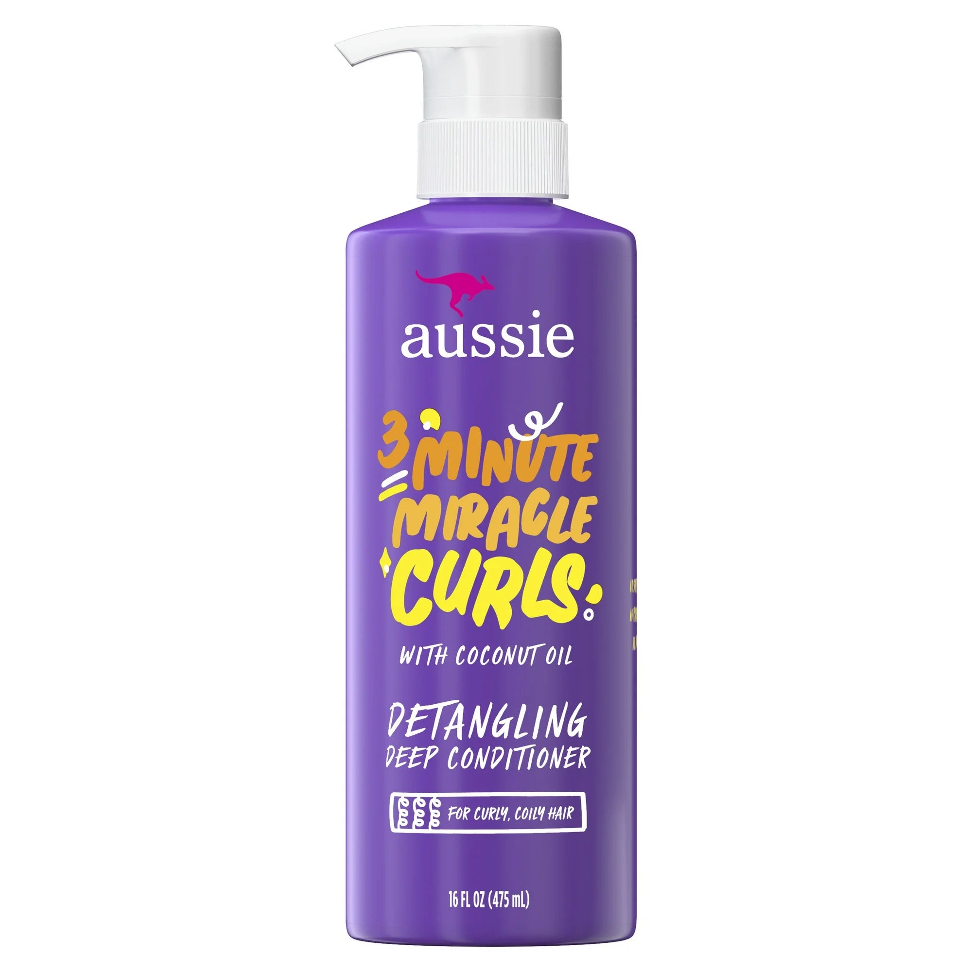 Aussie 3 Minute Miracle Curls Deep Conditioner with Coconut Oil, 16 fl oz Moisturizing Curl Treatment