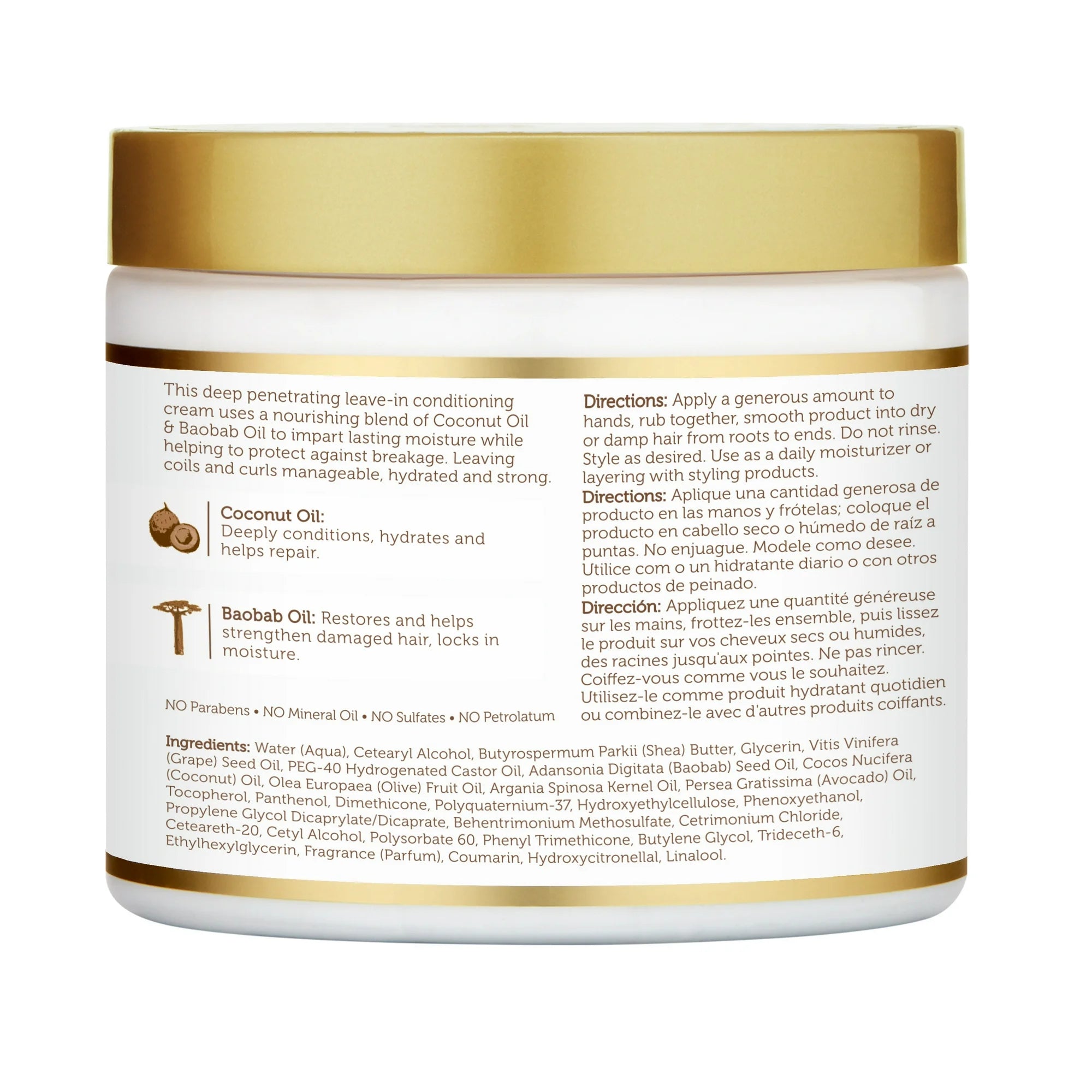 African Pride Moisture Miracle Hydrating & Strengthening Leave-In Cream – Coconut Oil & Baobab Oil Treatment for Natural Curls