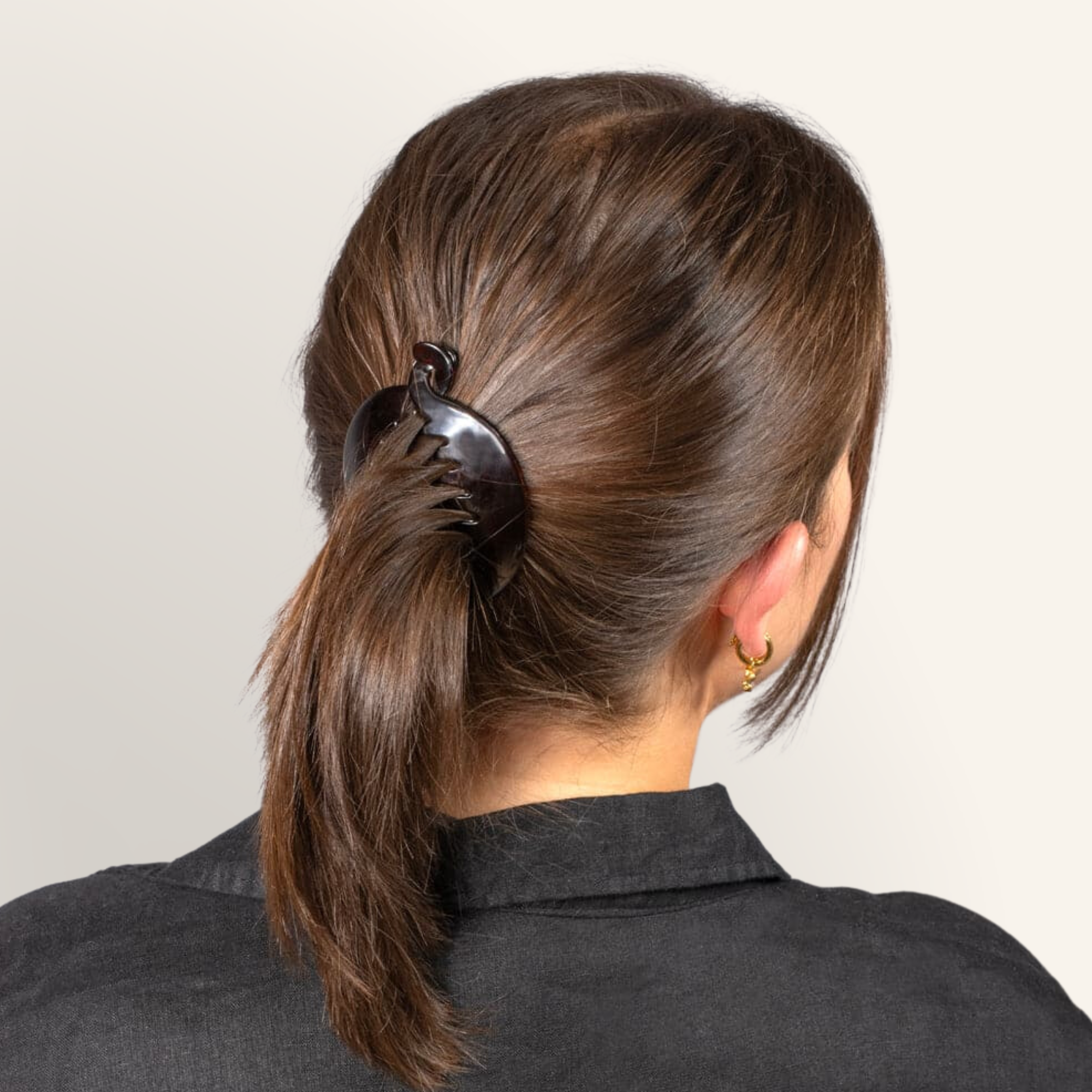 Annie Banana Clip Small Round 6.5cm, 2 Count Fashion Hair Clip, Black