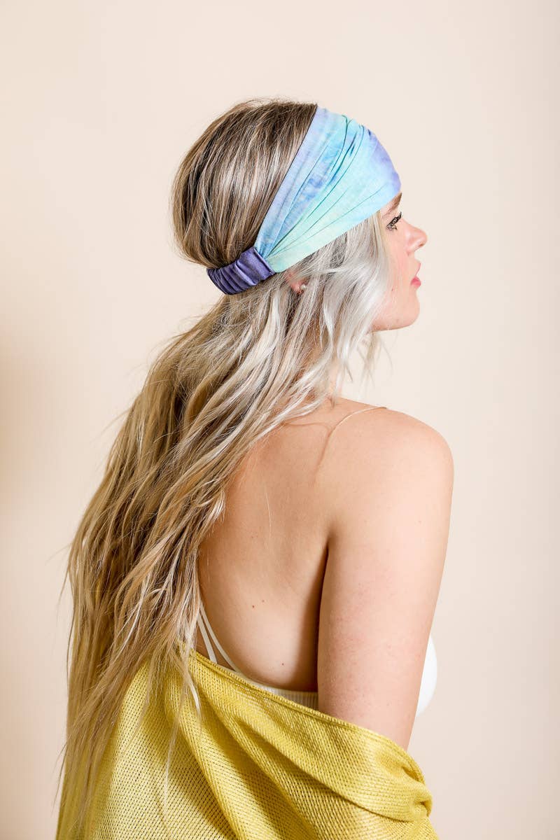 Boho Chic Wide Band Tie-Dye Headwrap ?